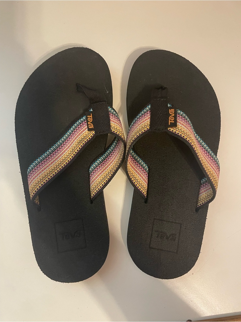 Like New Teva Kids Mush II Sandals US 2 with Antiguous Black Multi Strap